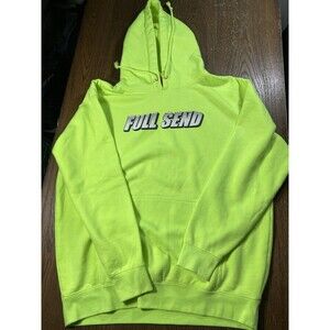 Full Send Hoodie Nelk Boys Neon Green Men Size Large 23.5pit2pit YouTube Podcast